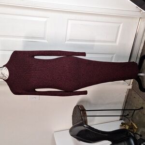 Elegant Burgundy Knit Dress